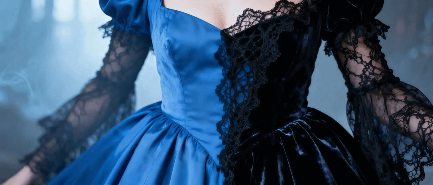 Платье, преобразованное в готический гламурный стиль с помощью ИИ