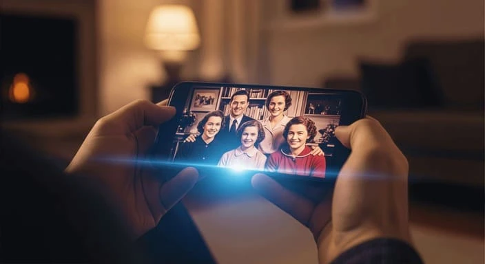 Сравнение до и после улучшения фотографий с помощью ИИ Evoke